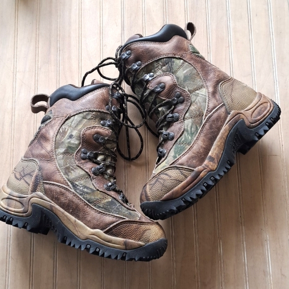 Cabela’s Thinsulate Ultra Heavy Duty Hunting Camo Leather High Top Boots - Picture 6 of 12